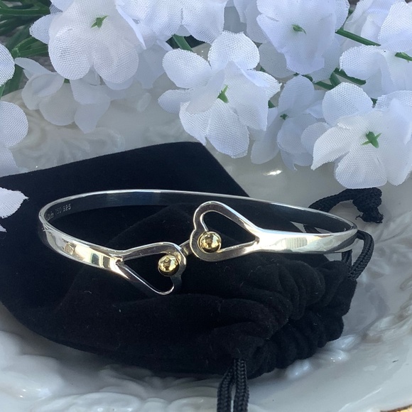 Stefan Blake 18k/ 925 Sterling Silver Bangle Bracelet - Picture 1 of 15
